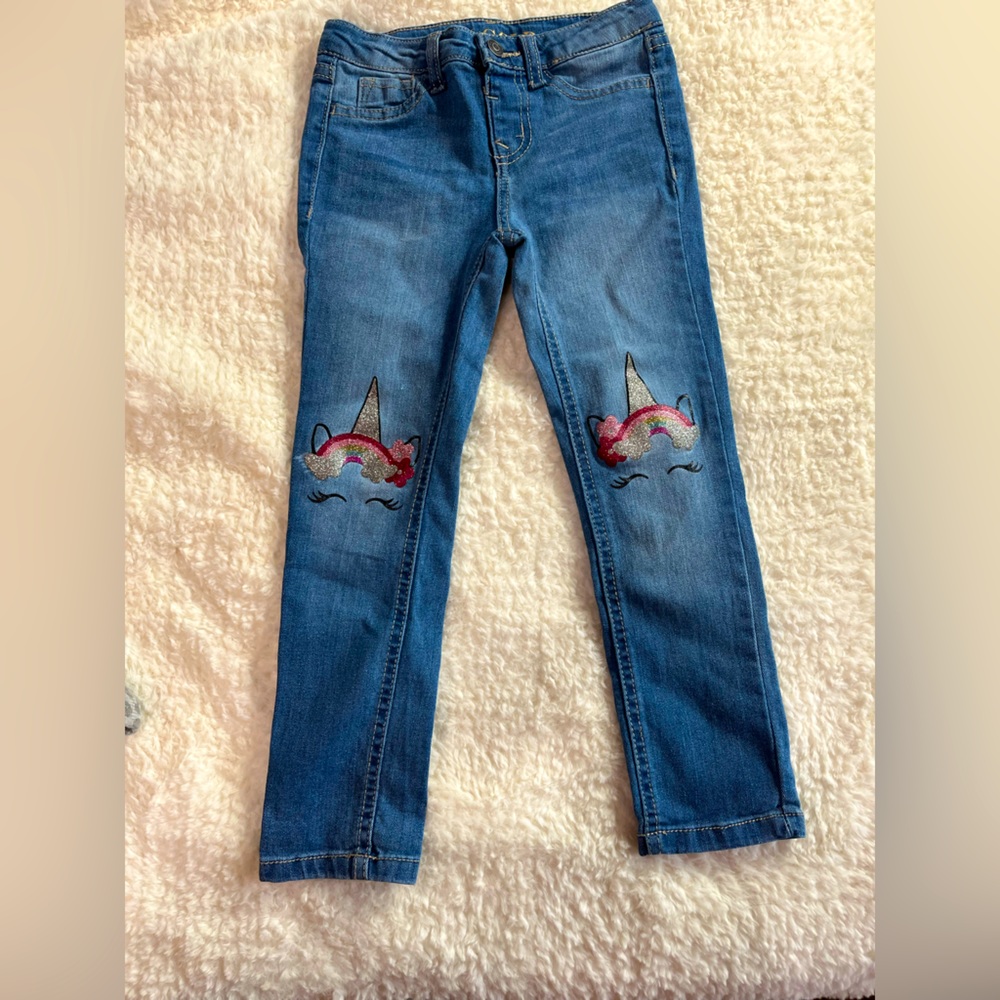 Little Girls Unicorn Skinny Jeans